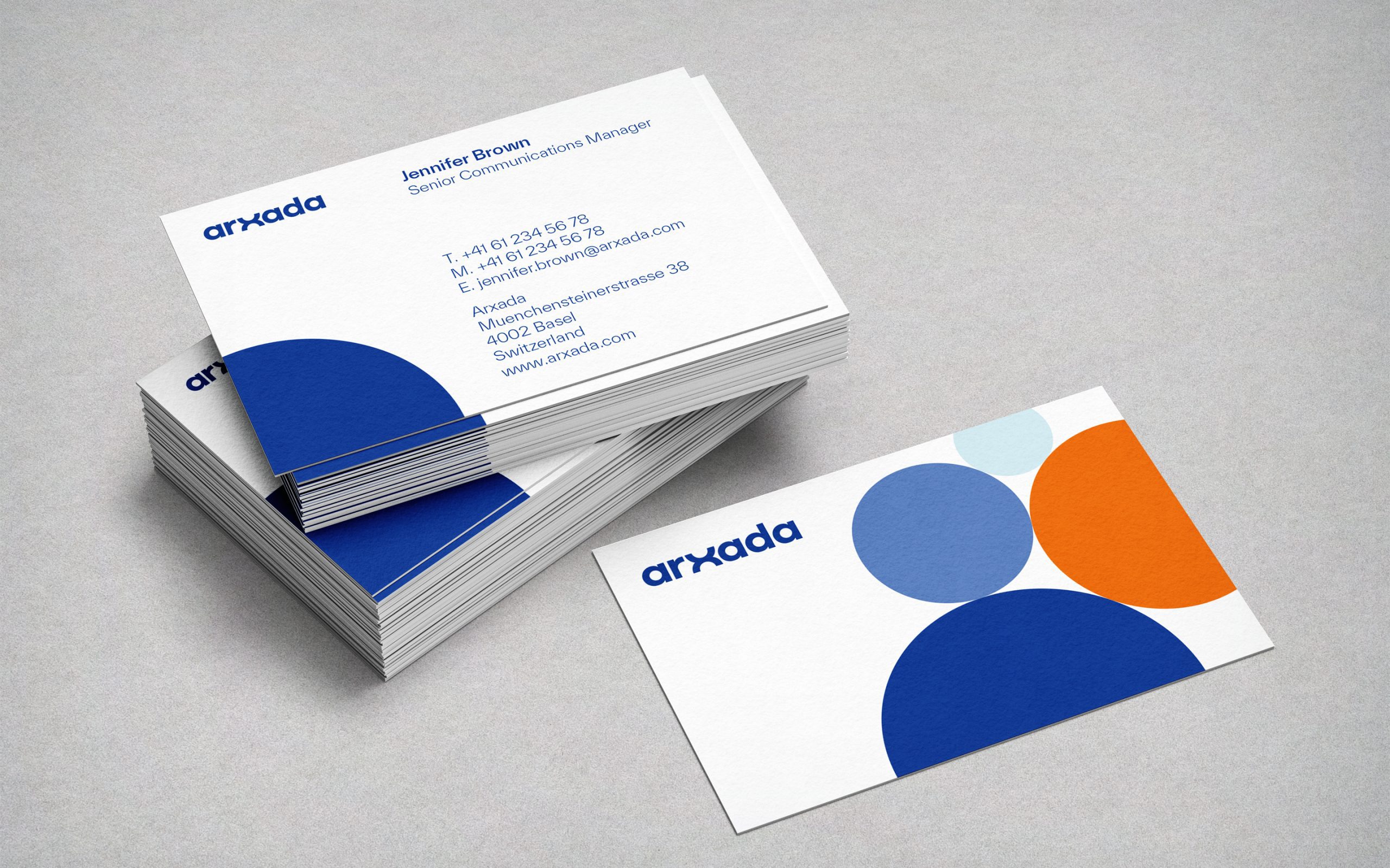 Arxada business card examples.